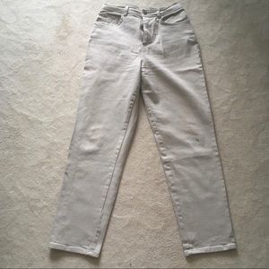 High-rise straight leg jeans